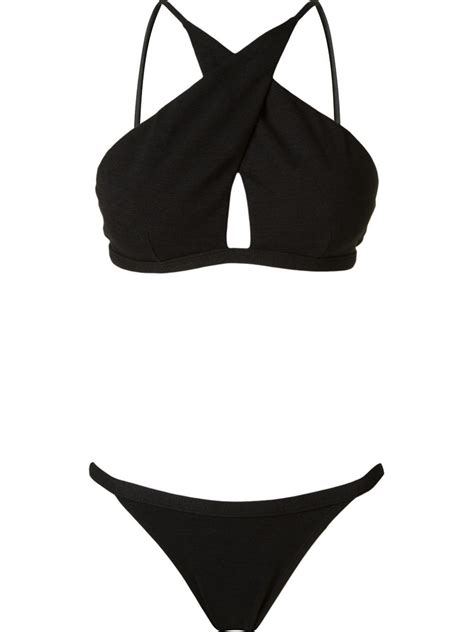 Black Bikini Set, 2 Piece Swimsuit, String Bikini Bottom  